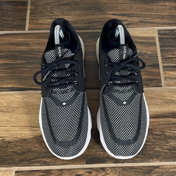 Sperry 7 Seas 3 Eye Womens Size 8.5 Shoes Black White Lightweight Sport Sneakers - Picture 14 of 15